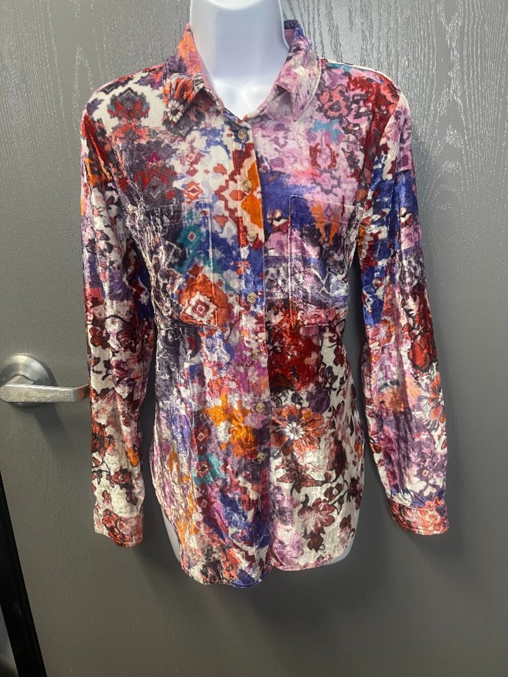 Pilcro Hadley Relaxed Buttondown Velvet Edition XS